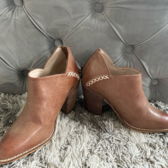 SOLD - Leather Booties - brown/cognac in color - Picture 6 of 7